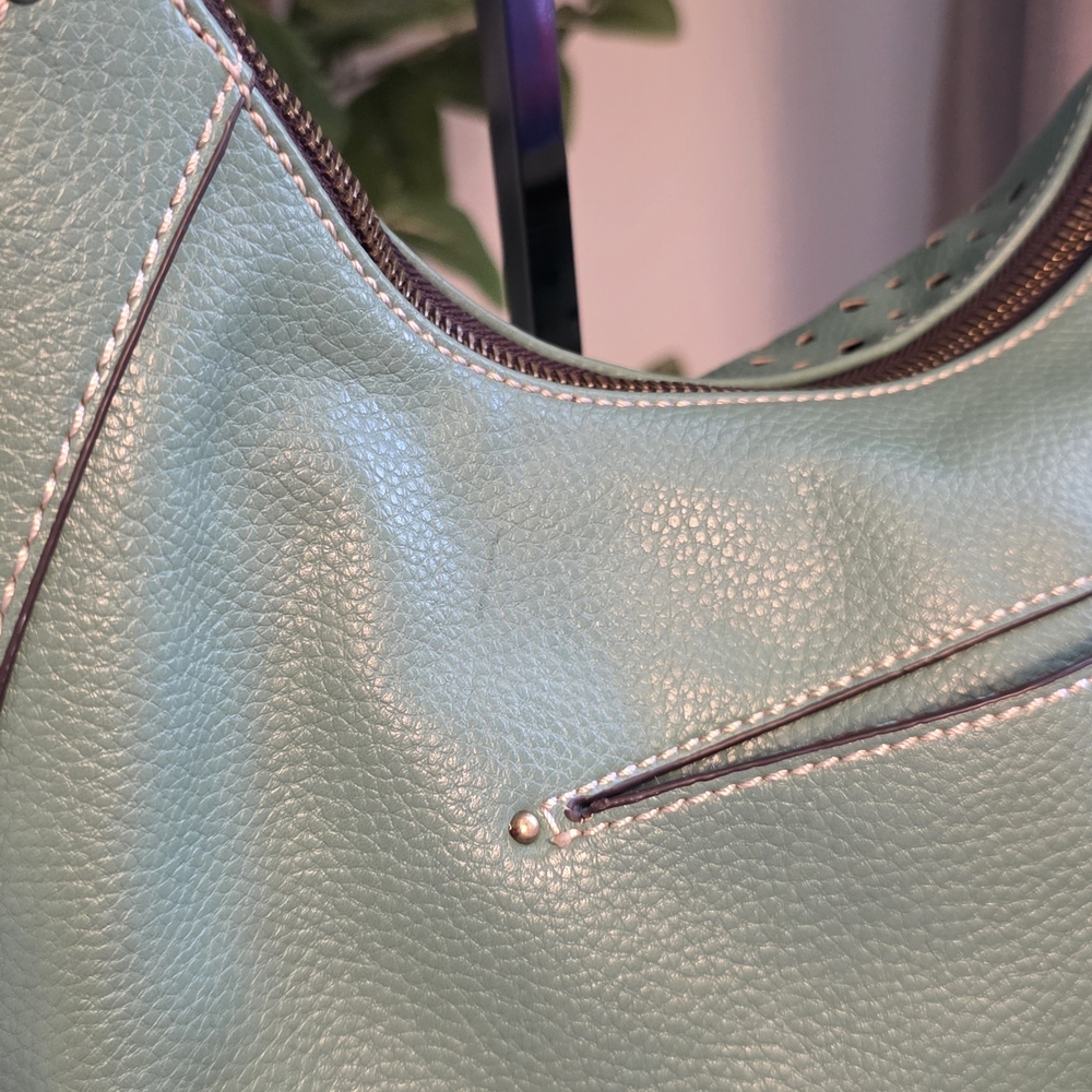 Chala Turquoise Green Hobo Bag with Dog Charm - Picture 12 of 12